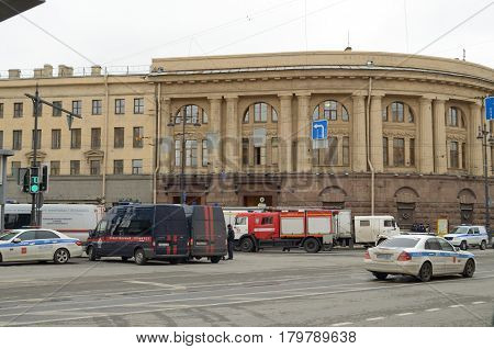 03.04.2017.Russia.Saint-Petersburg.MetroInstitute of Technology.Today in the subway there was a terrorist attack.Blew up the metro.