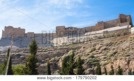 Bottom View Of Kerak Castle In Jordan