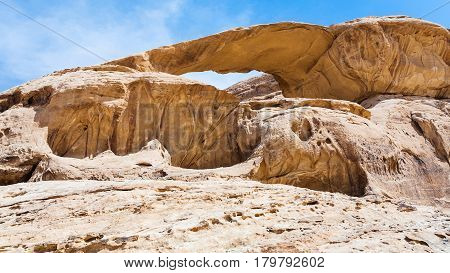 Bridge Rock In Wadi Rum Desert