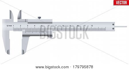 The Vernier caliper and scale. Measuring tool and wquipment. Editable Vector Illustration isolated on white background.