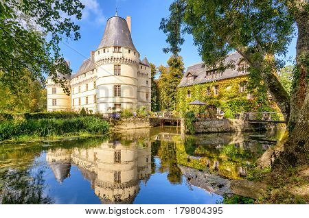 The chateau de l'Islette France. This Renaissance castle is located in the Loire Valley, was built in the 16th century and is a tourist attraction.