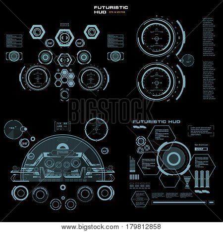 Futuristic Blue Virtual Graphic Touch User Interface