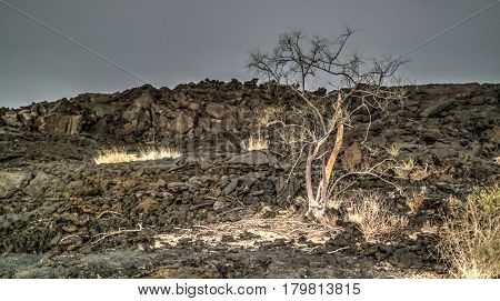 Lava fields around Erta Ale volcano in Danakil Afar Ethiopia