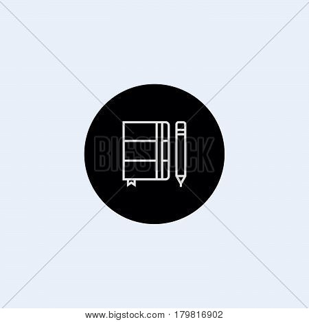 Notepad icon on white background. Vector illustration.