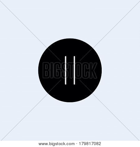Pause button vector icon on grey background