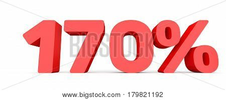 One Hundred And Seventy Percent. 170 %. 3D Illustration.