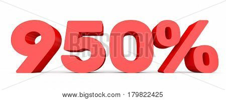 Nine Hundred And Fifty Percent. 950 %. 3D Illustration.