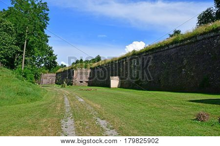 Neuf Brisach France - july 23 2016 : the fortification in summer