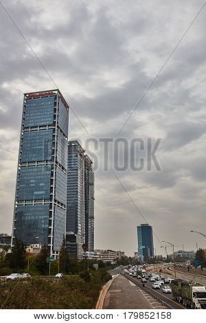 Tel Aviv - February 2, 2017: Tel Aviv Train Station Near Azrieli Mall