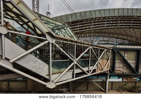 Tel Aviv - February 2, 2017: Tel Aviv Train Station Near Azrieli Mall