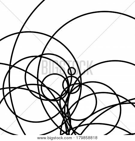Random Intersecting Lines Abstract Pattern / Texture. Geometric Monochrome Background