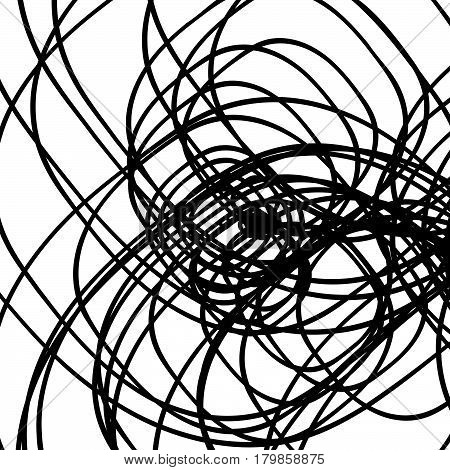 Random Intersecting Lines Abstract Pattern / Texture. Geometric Monochrome Background