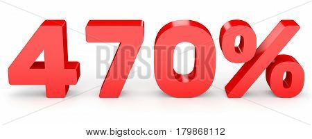 Four Hundred And Seventy Percent. 470 %. 3D Illustration.
