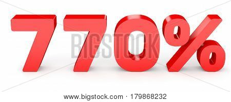 Seven Hundred And Seventy Percent. 770 %. 3D Illustration.