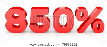 Eight Hundred And Fifty Percent. 850 %. 3D Illustration.