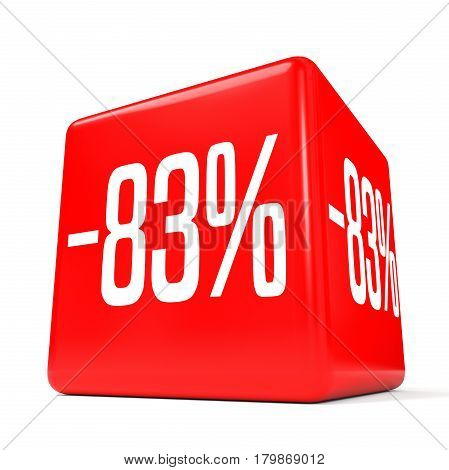 Eighty Three Percent Off. Discount 83 %. Red Cube.