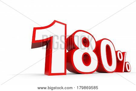 One Hundred And Eighty Percent. 180 %. 3D Illustration.