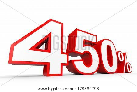 Four Hundred And Fifty  Percent. 450 %. 3D Illustration.