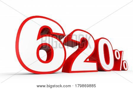 Six Hundred And Twenty Percent. 620 %. 3D Illustration.