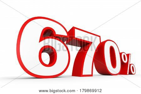 Six Hundred And Seventy Percent. 670 %. 3D Illustration.