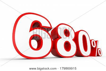 Six Hundred And Eighty Percent. 680 %. 3D Illustration.
