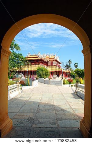 Bang Pa-In Royal Palace known as the Summer Palace. Located in Bang Pa-In district Ayutthaya Province THAILAND