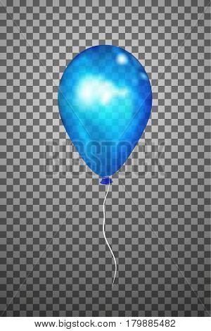 Balloon blue on a transparent background.Vector Eps10.