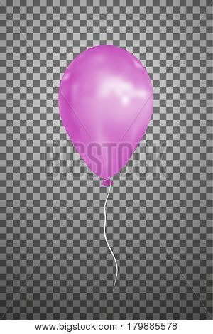 Balloon pink on a transparent background.Vector Eps10.