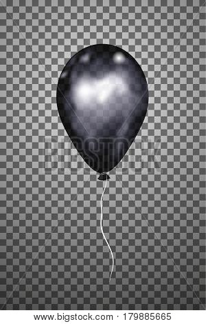 Balloon black on a transparent background.Vector Eps10.