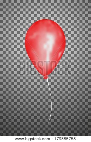 Balloon red on a transparent background.Vector Eps10.