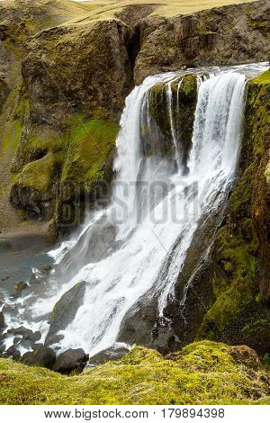 Beautiful Fagrifoss On The Way To Laki Volcano