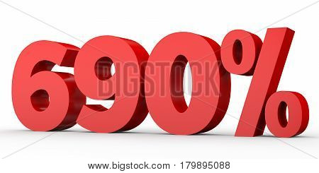 Six Hundred And Ninety Percent. 690 %. 3D Illustration.