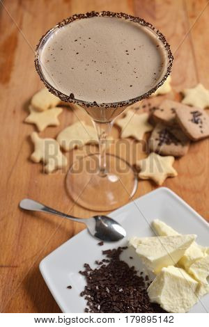coffee chocolate cocktail decorated gingerbread cookies beautiful picture