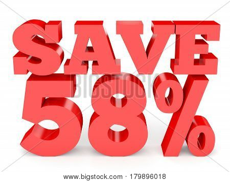 Fifty Eight Percent Off. Discount 58 %.