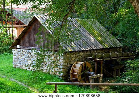 Watermill. Typical Rural House. Peasant Museum In Dumbrava Sibiului, Transylvania