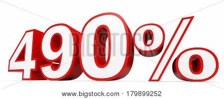 Four Hundred And Ninety Percent. 490 %. 3D Illustration.