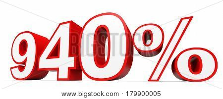 Nine Hundred And Forty Percent. 940 %. 3D Illustration.