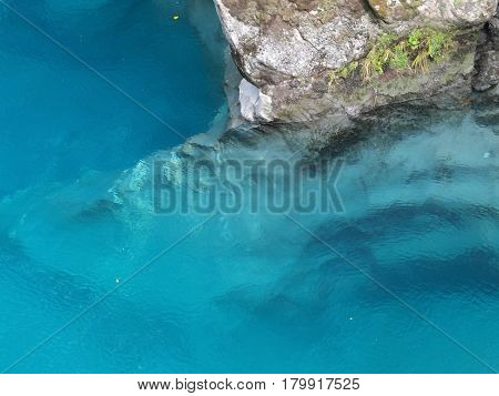 Clear Blue Water At Haast Pass, New Zealand