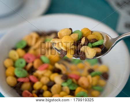 Multi Color Conflake With Milk