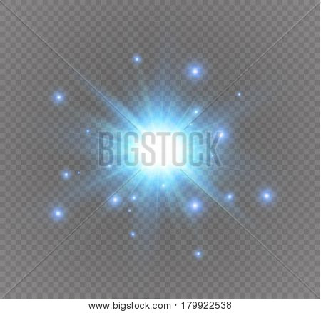 star on a transparent background, light effect, vector illustration. burst with sparkles.Sun.Special effect isolated on transparent background.spark