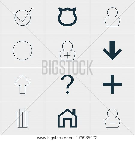 Vector Illustration Of 12 User Icons. Editable Pack Of Repeat, Avatar, Mainpage And Other Elements.