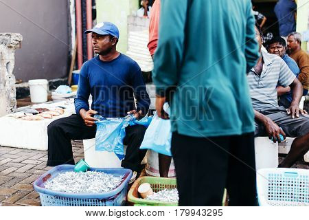 Male, Maldives - December 17, 2016: Fish for sale at the Fish Market in the city of Male capital of Maldives