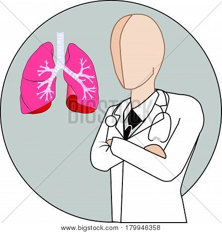 male pulmonologist white gown suit icon vector