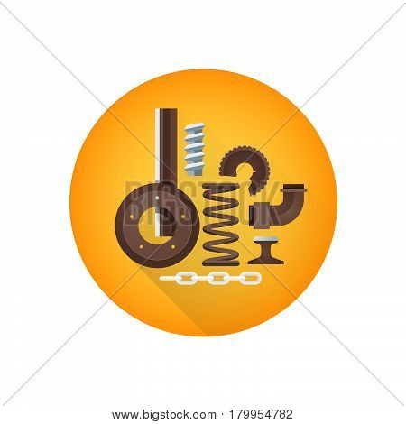 Vector Metal Scrap Waste Icon.