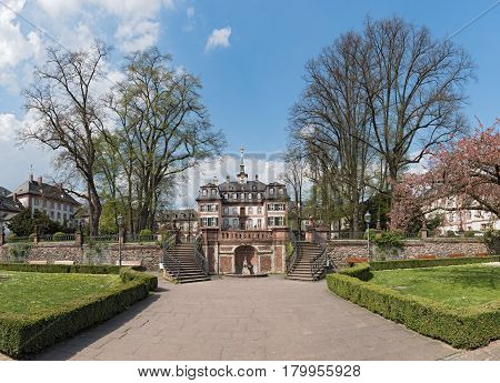 FRANKFURT, GERMANY-APRIL 03, 2017: Bolongaro Palace in the Bolongaropark in Frankfurt Hoechst