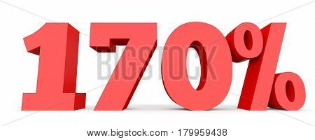 One Hundred And Seventy Percent. 170 %. 3D Illustration.