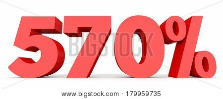 Five Hundred And Seventy Percent. 570 %. 3D Illustration.