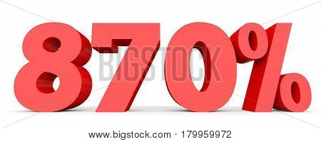 Eight Hundred And Seventy Percent. 870 %. 3D Illustration.