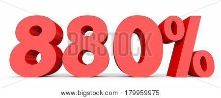 Eight Hundred And Eighty Percent. 880 %. 3D Illustration.