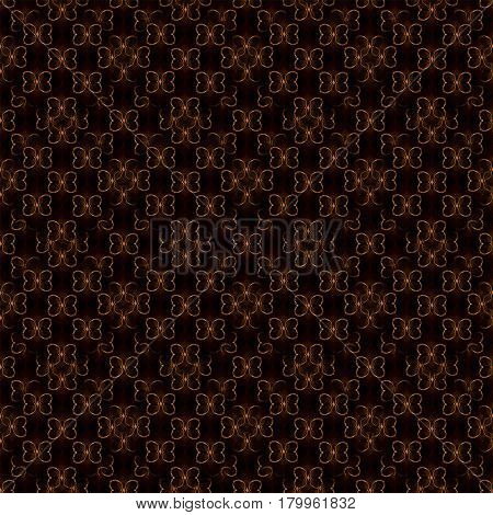 Seamless Pattern Of Abstract Butterflies On Black Background, Red Blue Green Yellow Purple And Viole